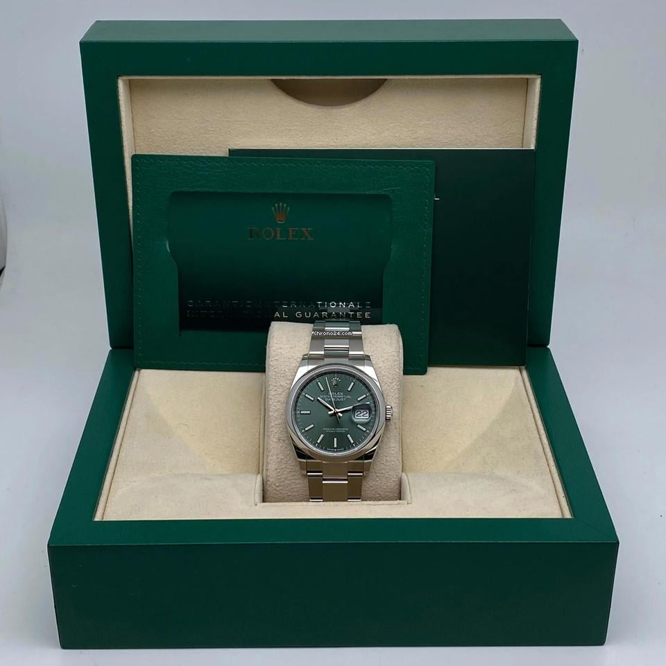 Rolex Datejust 36 Steel Mint Green Dial Men Automatic Watch 126200