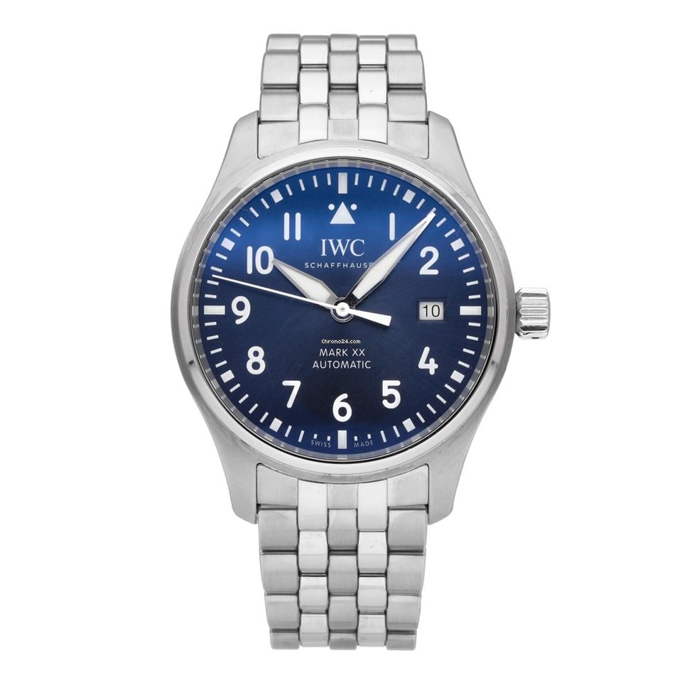 IWC Pilot Mark XX Stainless Steel Blue Dial 40mm Automatic Mens Watch IW328204