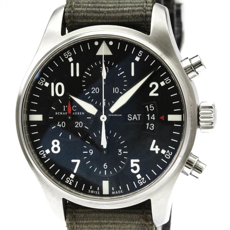 IWC Pilot Chronograph Steel Automatic Mens Watch IW377701 Polished