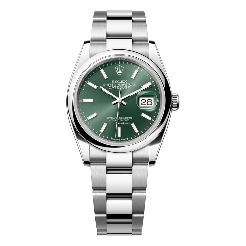 Rolex Datejust 36mm 126200-0024 Green Dial Oyster Bracelet Stainless Steel Watch 2025