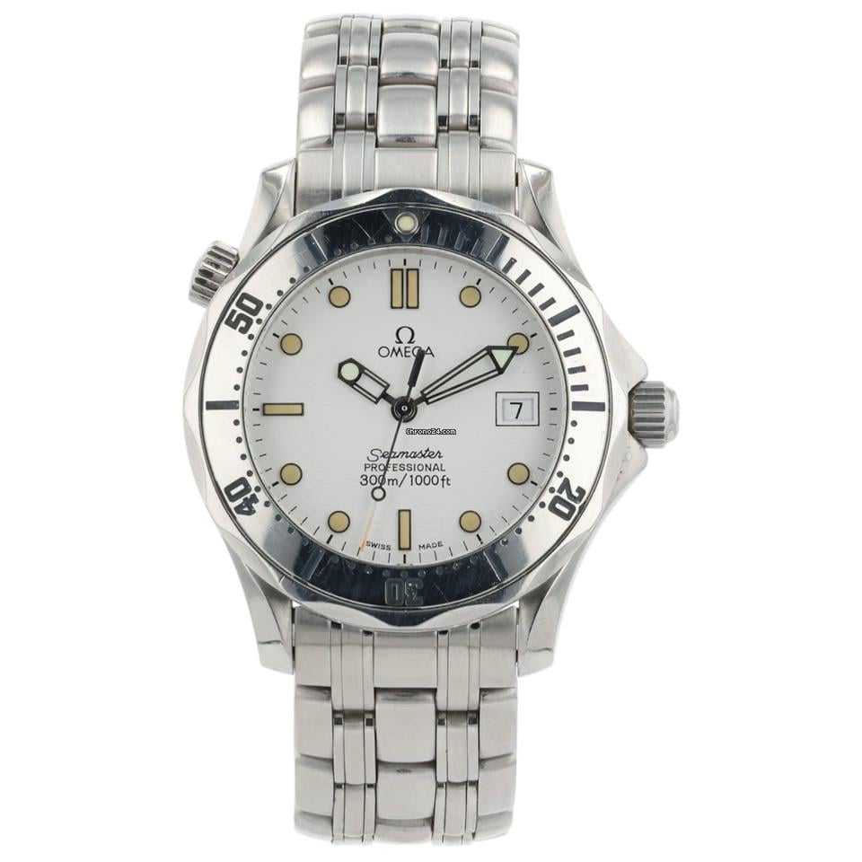 Omega Seamaster 300 White Dial Stainless Steel 36mm Quartz Mens Watch 2562.20