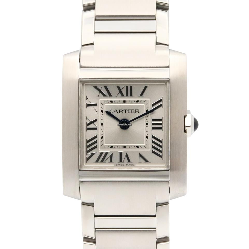 Cartier Tank francaise SM Wrist Watch WSTA0065 AT Stainless Steel Used Women