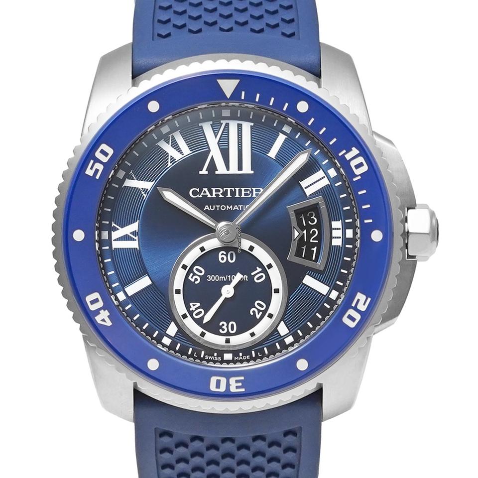 Cartier Calibre de Cartier Diver 2021 with warranty, Ref. WSCA0010, Blue, Pre-owned, Men's Watch