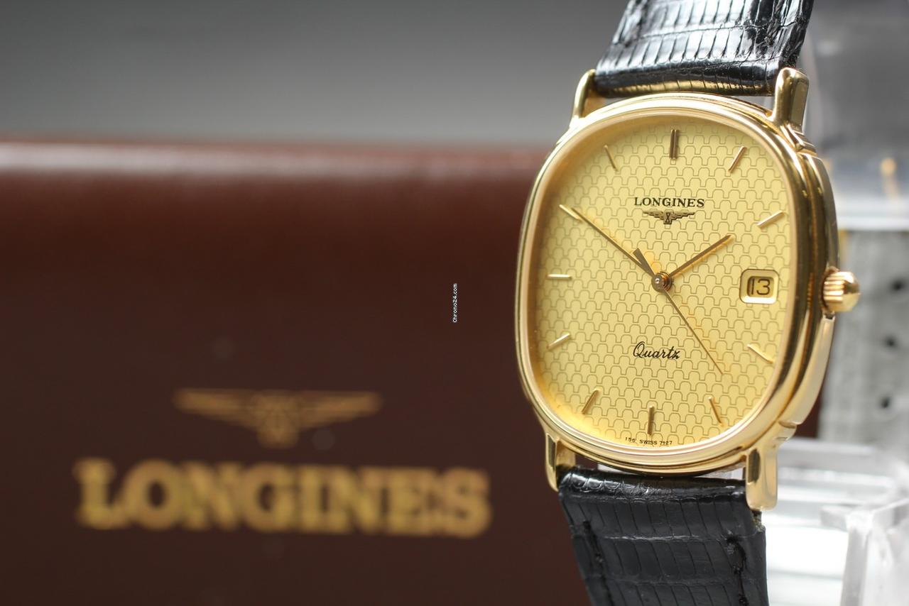 Longines Grand Classic L156.4 Gold Dial Date Qz Men's Watch