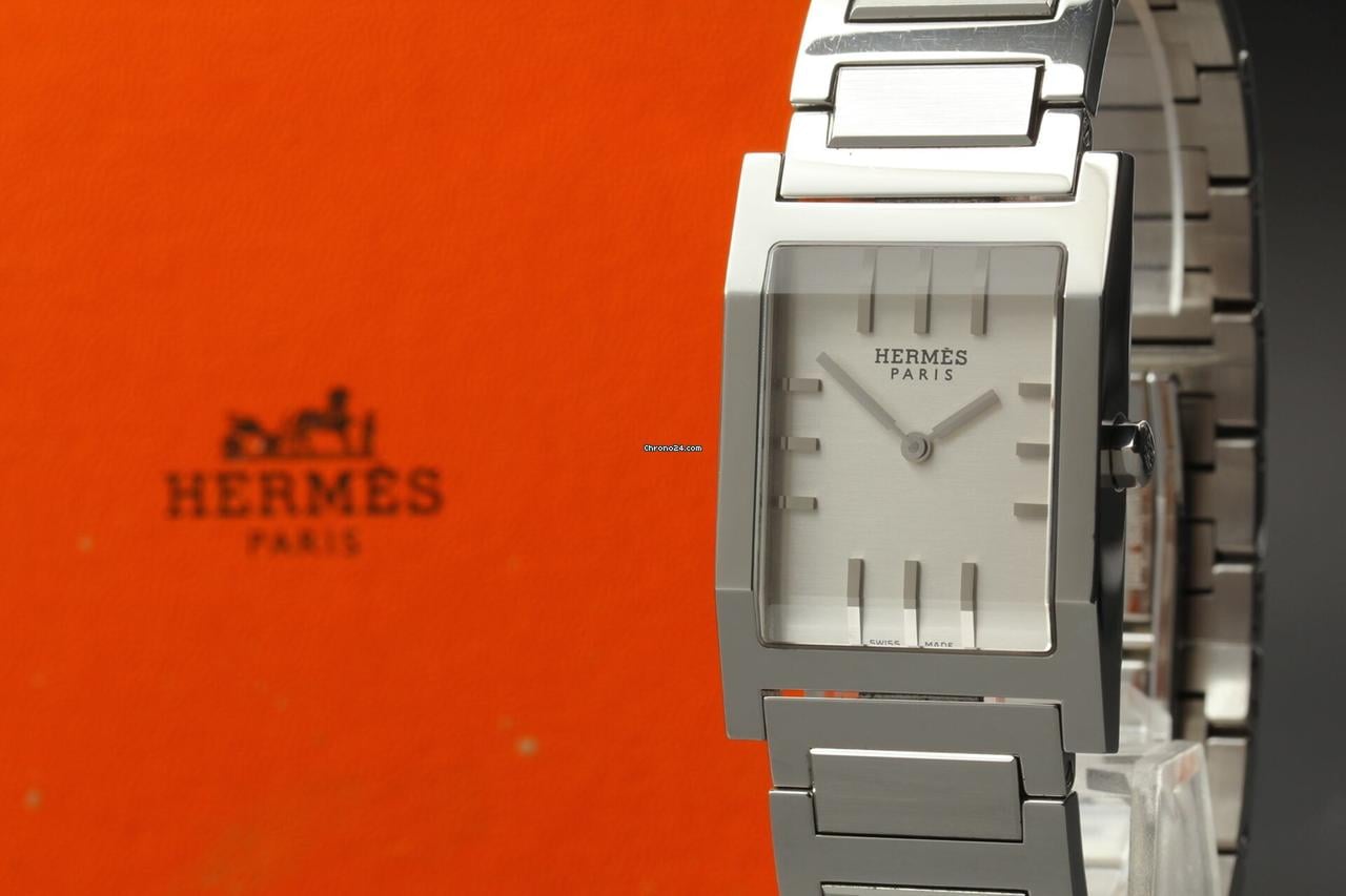 Hermes HERMES Tandem TA1.710 Silver Quartz Steel Swiss Made Unisex Watch [ Box Damaged]