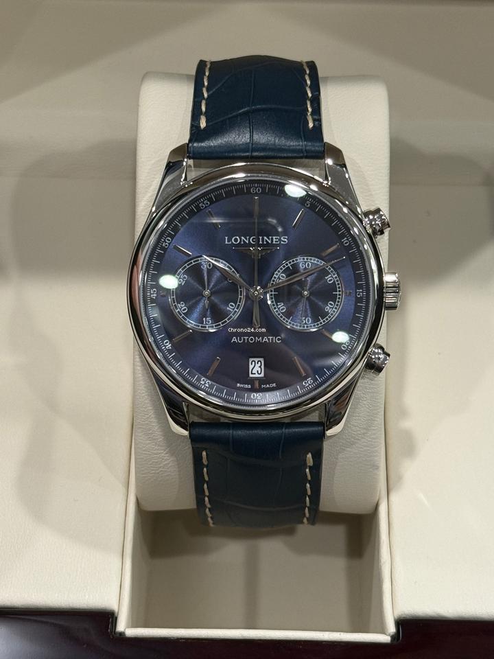 Longines Blue Dial Leather Men's Watch 40mm Longines Master