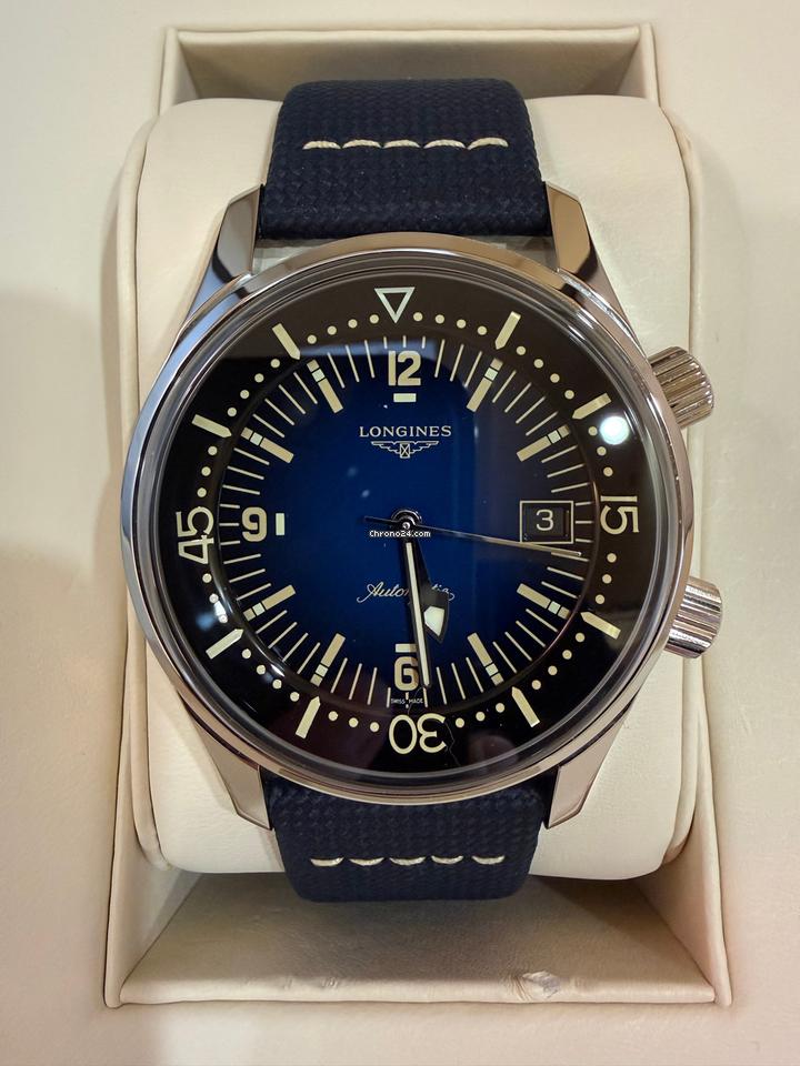 Longines Longines Legend Diver Blue Dial Leather Watch 42mm