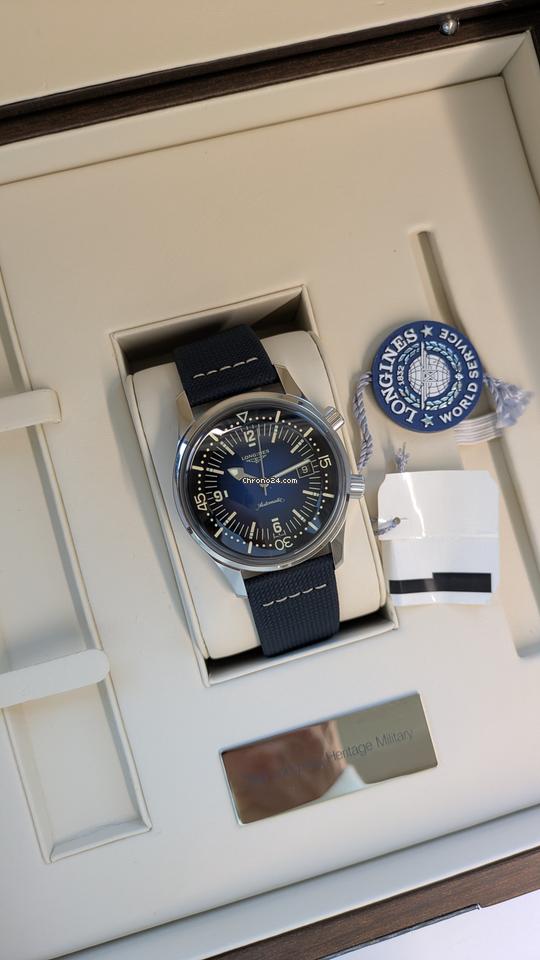 Longines Longines Legend Diver Blue Dial Leather Watch 42mm